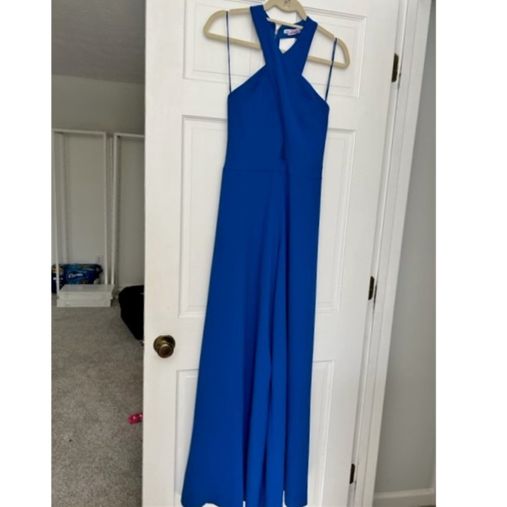 Alice & Olivia Trinity Jumpsuit in Cobalt Blue - Sz 2